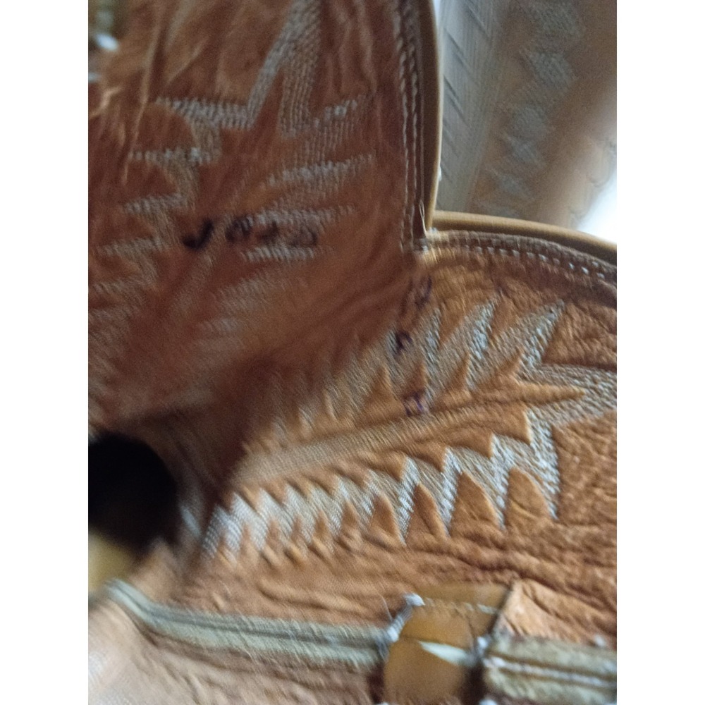 Vintage 80s Cowtown Lizard Skin Western Leather Cowboy Boots Men's 8B Brown - Picture 7 of 10